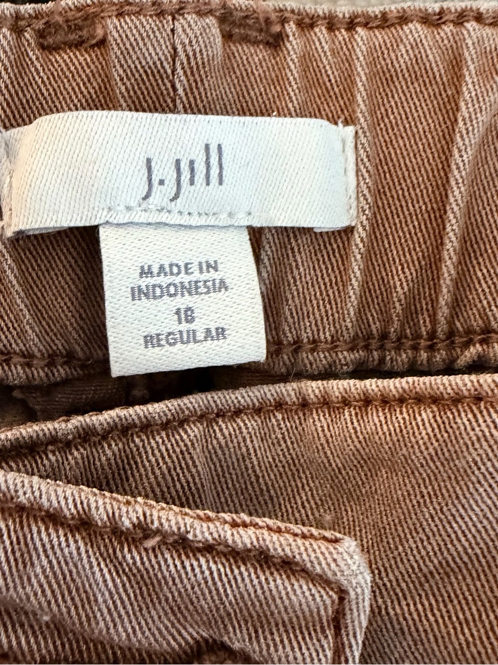J. Jill Washed Brown Cropped Pants with Tie Waist - Picture 6 of 7